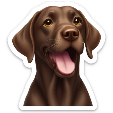 Chocolate lab popping bubbles sticker