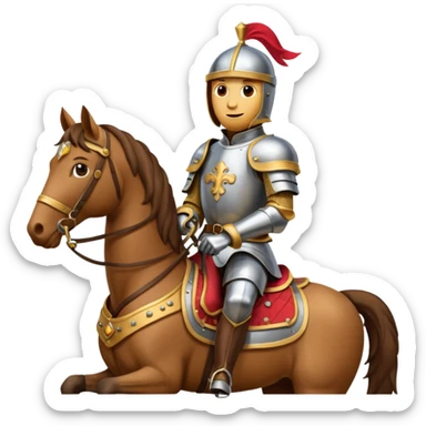 Emoticone Chevalier en armure sur cheval sticker
