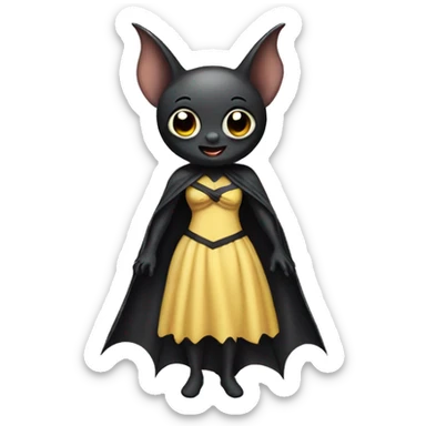 Bat with a dress sticker