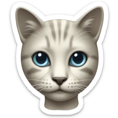 a dithered face of a humanoid cat sticker