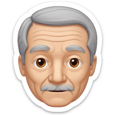 señor muy mayor pelo gris sin bigote con poco pelo sticker