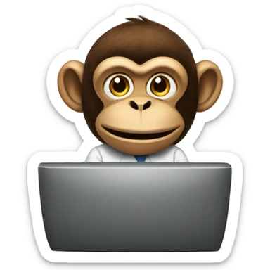 Monkey at call center wearing a shirt saying hump day sticker
