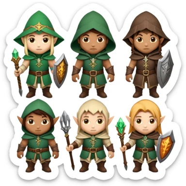 generate pack icon avatar like emoji on RPG theme. There is like warrior, magician, rogue, paladin and etc. Also mix it some race like human, orc, dwarf and etc. sticker