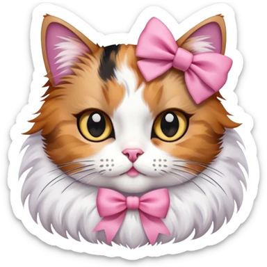 Cat with Sephora and pink bow ￼￼ sticker
