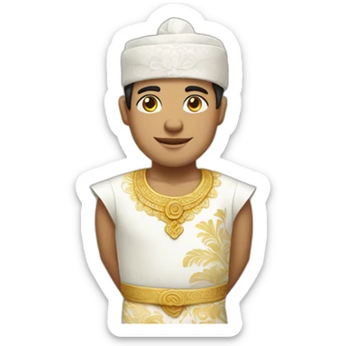 indonesian man in traditional white balinese dress sticker