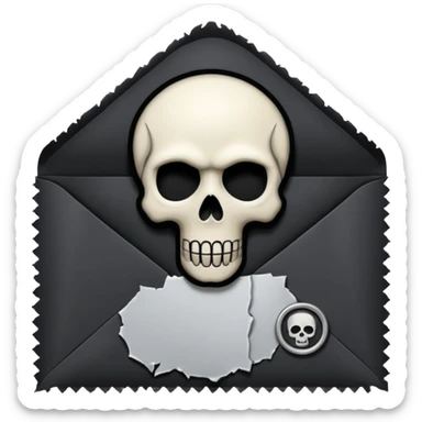 emo envelope with a skull seal sticker