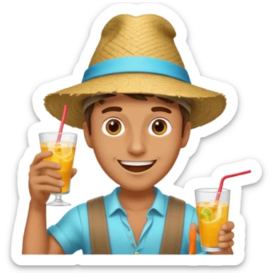 a guy excited with some festival background  sticker