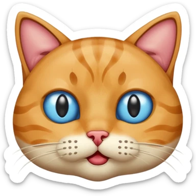 Very sus looking cat with spit coming out of their  mouth and dreaming eyes sticker