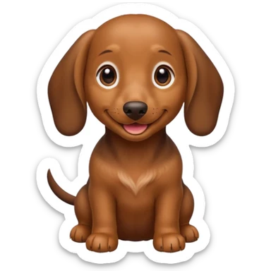 Perrito salchicha marrón sonriendo sticker