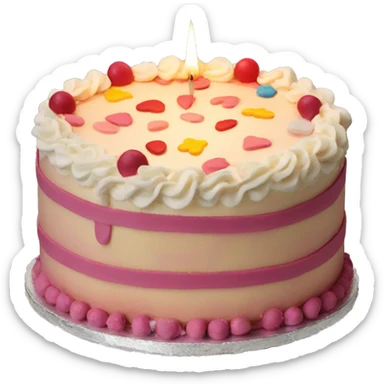 celebration cake that has a candle that is 19 sticker