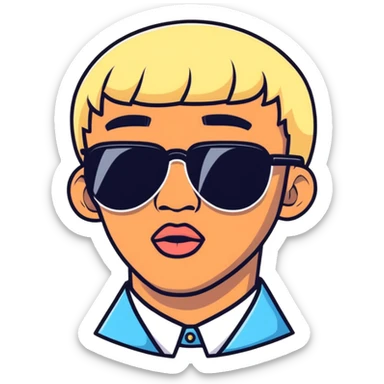 Tyler the Creator IGOR with blonde wig and sunglasses sticker