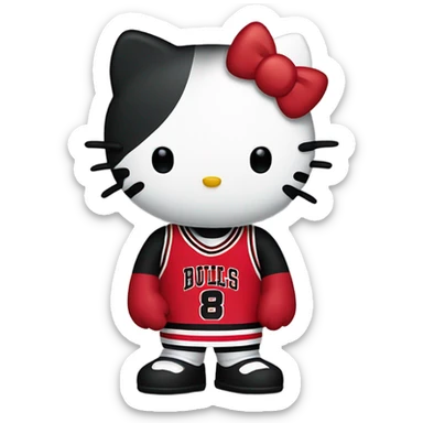 Hello kitty wearing a bulls jersey  sticker