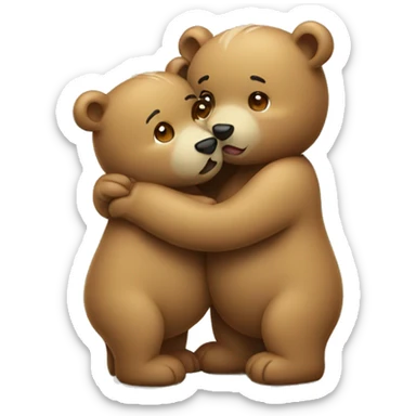 Cute Bears kissing  sticker
