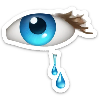 water droplet on eye sticker