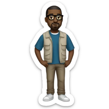 Nerd emoji but Kanye west sticker