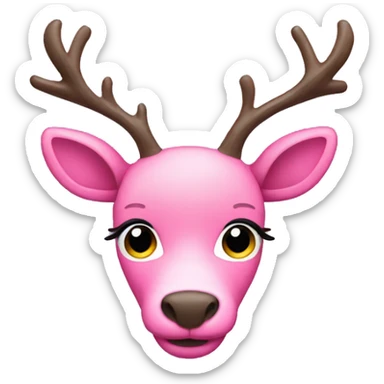 Pink reindeer sticker