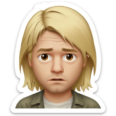 kurt cobain face sticker