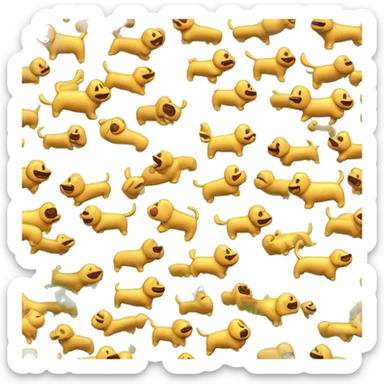 Retro old 90s graphics generated cgi 3d rendered zingy shiny dog sticker