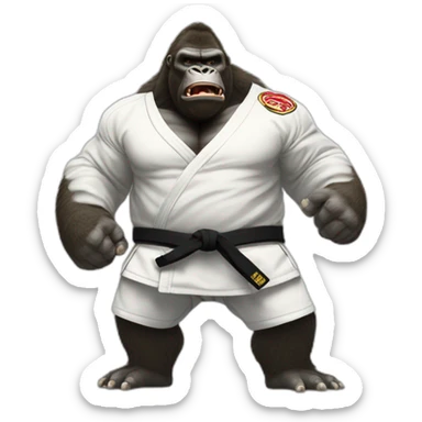 King Kong wearing a  Jiu-Jitsu gi sticker