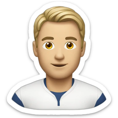 Journaliste sportif avec un micro sticker