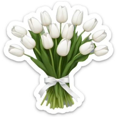 white tulip bouquet  sticker