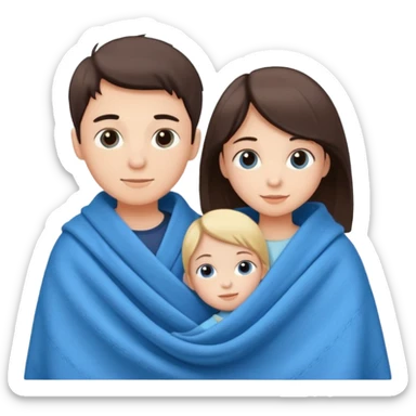 Boy and girl carrying blanket sticker