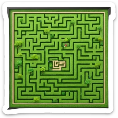 hazme un laberinto y en el centro pasto sticker