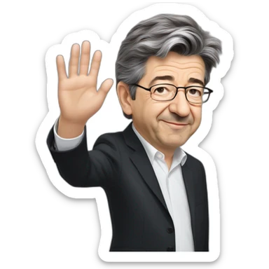 Jean Luc melenchon fait un cœur avec ses mains sticker