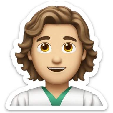 graduate male long Brown hair Film body emoji sticker