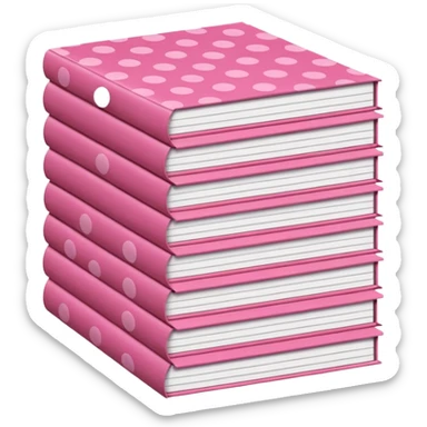 pink and brown polka dot files pile sticker