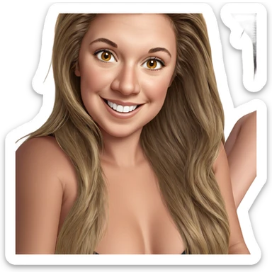 smiling girl with long hair sticker