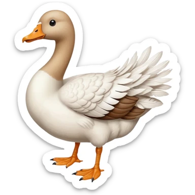goose with a human feet sticker