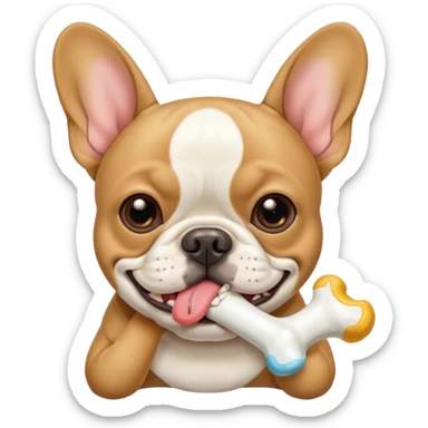 French bulldog with a bone  sticker