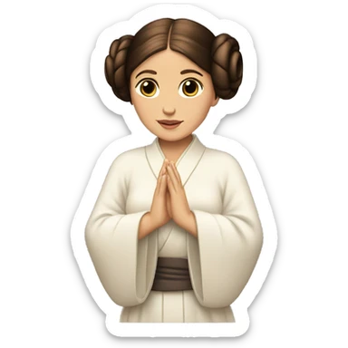 Princess Leia with pray hands sticker