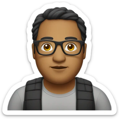 chubby-indian-black-framed-glasses-it-guy sticker