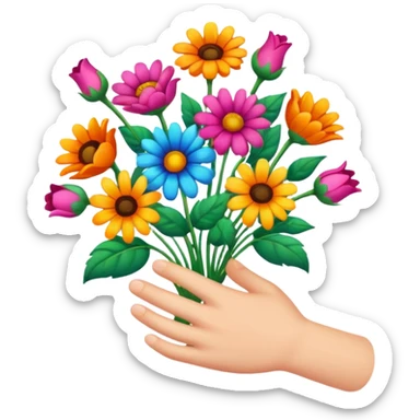 Middle finger of flowers  sticker