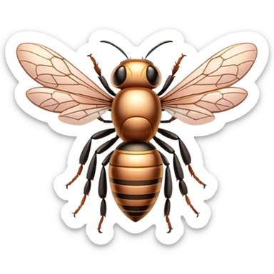 Rose gold honey bee sticker