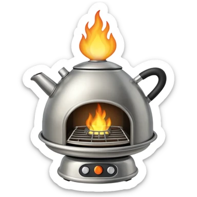 kettele with bottom heating need flame sticker