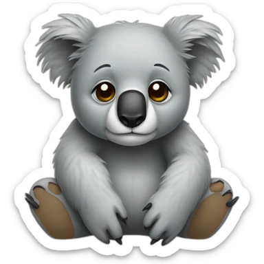 sick and sad koala sticker