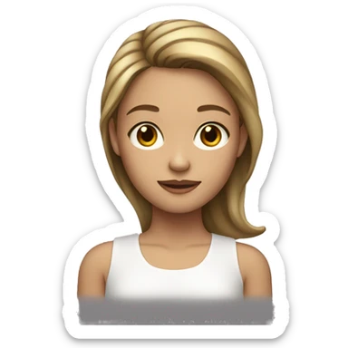 a girl with brown hair and blonde highlites sticker