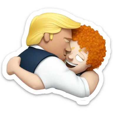 Trump giving Ed Sheeran a hug  sticker