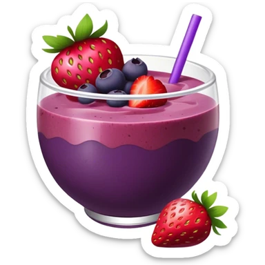 Açaí bowl with strawberries  sticker