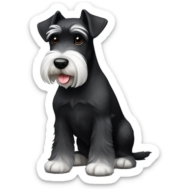black miniature schnauzer with white miniature schnauzer  sticker