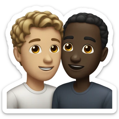 One derkskin man kissing a lightskin man  sticker