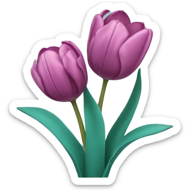Teal tulips  sticker