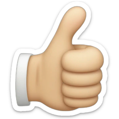 thumbs up but with a crooked thumb which ends up horizontal sticker