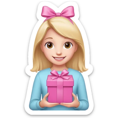 Girl holding pink gift box






























 sticker