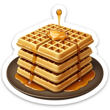 Realistic Waffles in a plate sticker