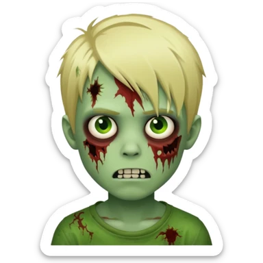 boy-zombie-with-blonde-emo-hair-and-green-skin sticker