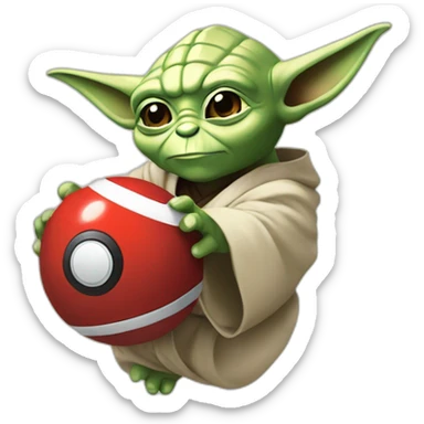 Pokéball catch yoda sticker